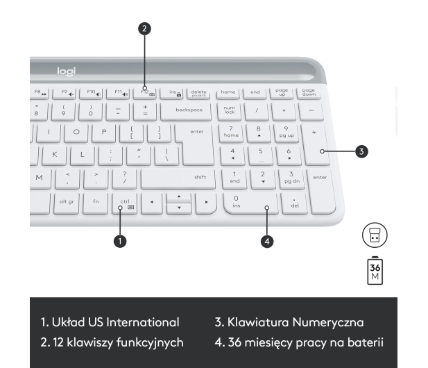 LOGITECH MK470 Wireless Offwhite - 625245 - zdjęcie 11